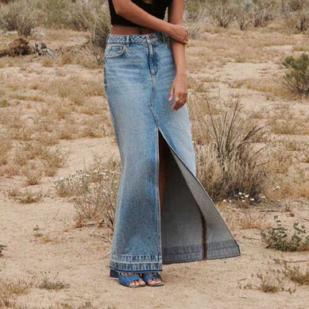 Dynamite Blue Denim Maxi Skirt